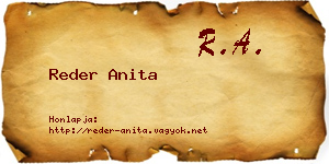 Reder Anita névjegykártya